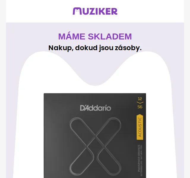 Muziker: D'Addario struny pro akustickou kytaru .012 – červenec 2026 | Nuslet.cz