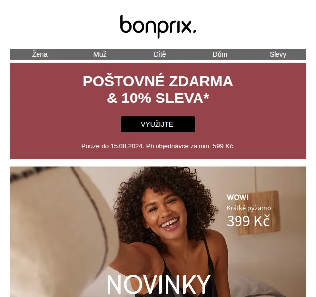 bonprix: Poštovné zdarma a 10% sleva – červenec 2026 | Nuslet.cz