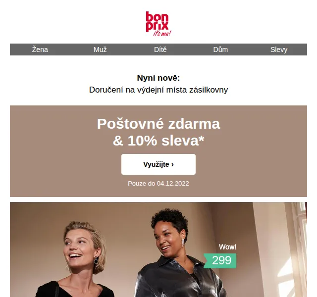 bonprix: 10% sleva a poštovné zdarma – prosinec 2022 | Nuslet.cz