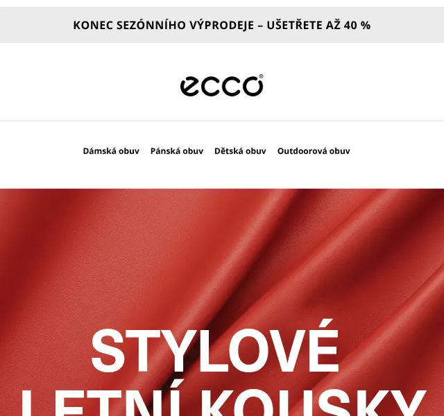 ECCO: Sleva až 40 % na obuv – červen 2026 | Nuslet.cz
