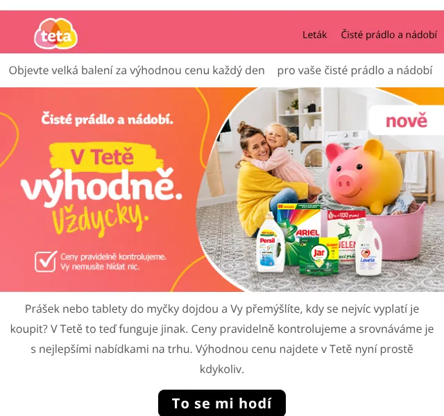 Teta drogerie: Prádlo a nádobí – červenec 2026 | Nuslet.cz