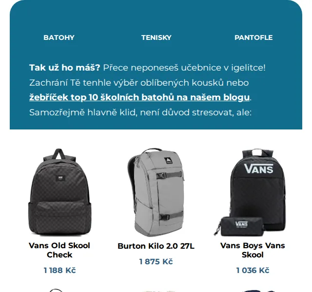 SNOWBOARD ZEZULA: Školní batohy Vans, Burton, Nitro – červenec 2026 | Nuslet.cz