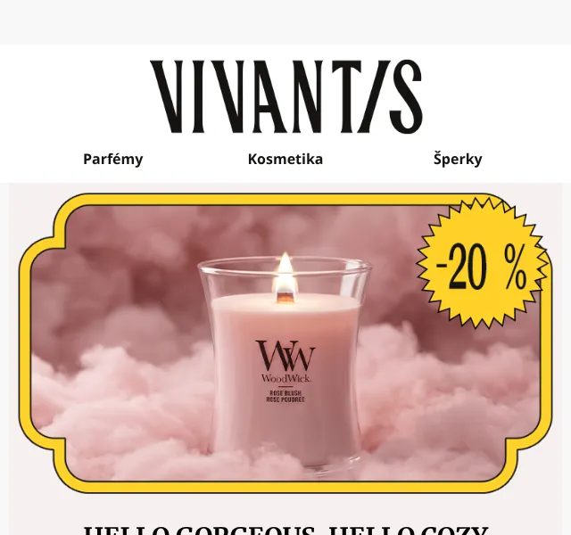 Vivantis.cz: Yankee Candle a WoodWick –20 % + kód