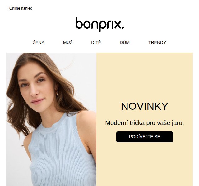 Bonprix: Nová jarní trička – duben 2026 | Nuslet.cz
