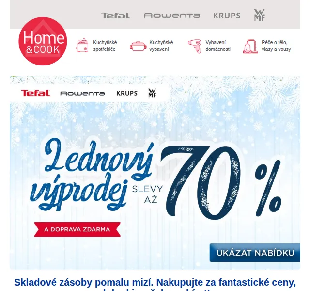 Home & Cook: Výprodej až 70 % slevy – červen 2026 | Nuslet.cz
