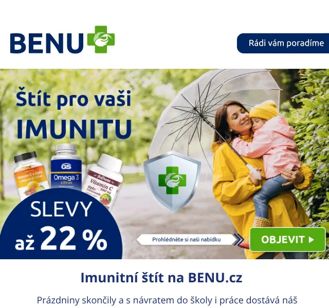 BENU: slevy až 22 % na vitamíny a doplňky – září 2026