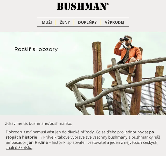 BUSHMAN: Limitovaná edice triček s J. Hrdinou – srpen 2026