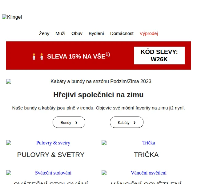 KLiNGEL.cz: 15% sleva na vše + dárek zdarma – červenec 2026 | Nuslet.cz
