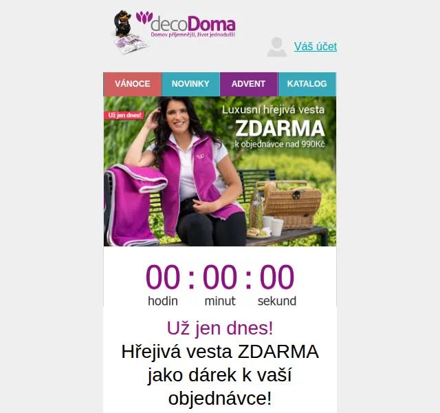 decoDoma: Dárková kosmetika a vesta ZDARMA – červen 2026 | Nuslet.cz