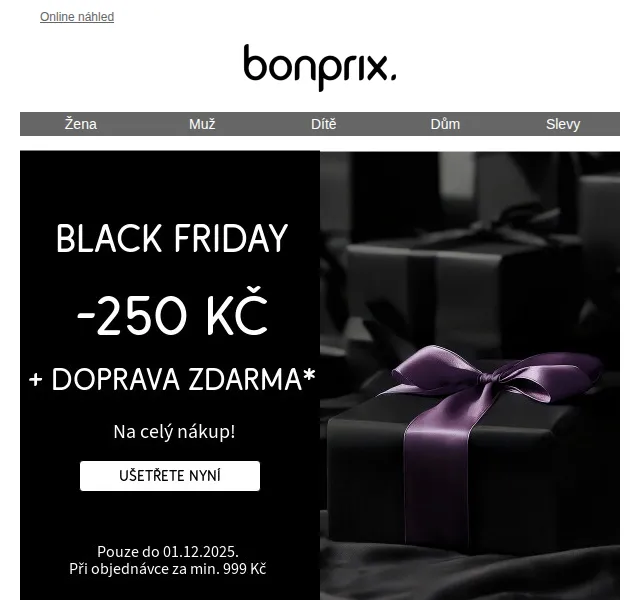 Bonprix: sleva 250 Kč + poštovné zdarma – duben 2026