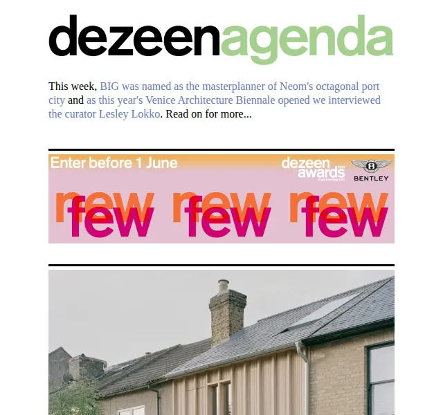 Dezeen Daily: Benátské bienále a novinky z architektury – červenec 2026 | Nuslet.cz
