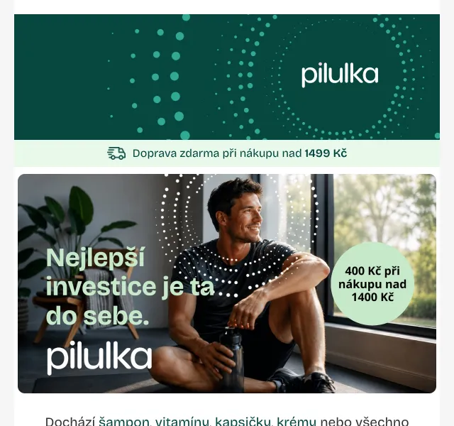 Pilulka.cz: 400 Kč voucher na doplňky stravy – červen 2026