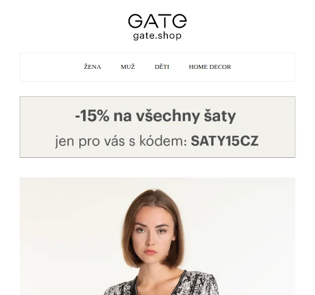gate.shop: Extra 15% sleva na šaty – červen 2026 | Nuslet.cz