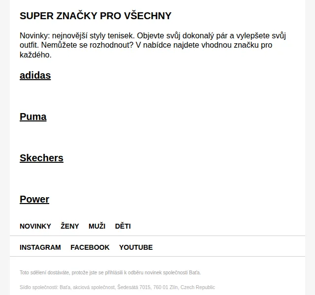 Baťa: Sezóna tenisek adidas, Skechers, Power – od 699 Kč – červenec 2026 | Nuslet.cz