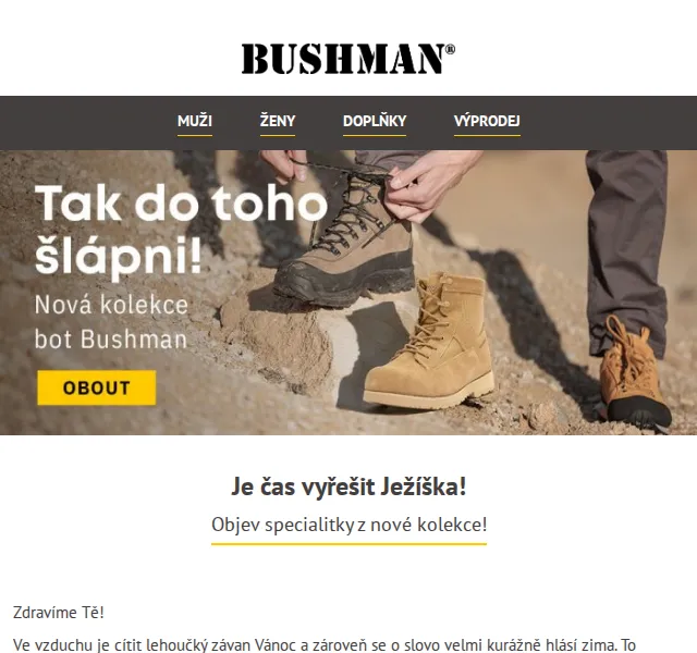 BUSHMAN: Nová zimní kolekce a expediční boty od 249 Kč – červen 2026 | Nuslet.cz