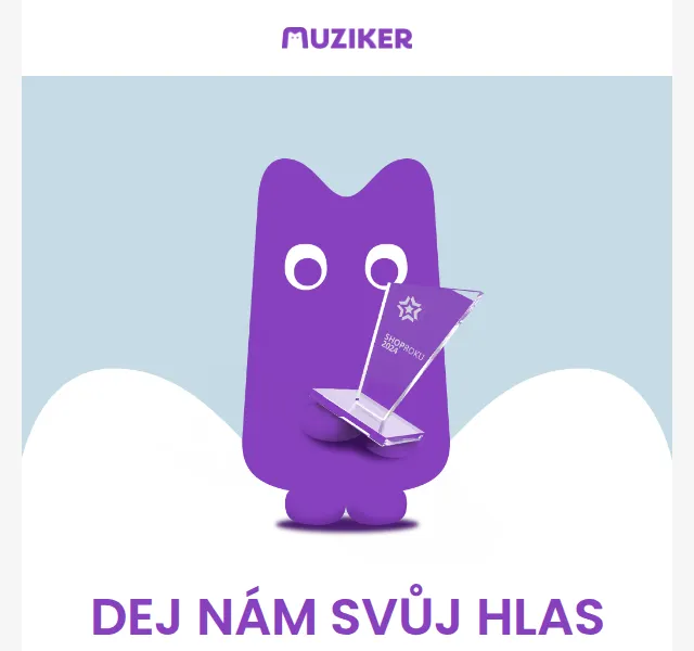 Muziker: hlasuj pro ShopRoku 2024 a získej extra slevu 30 % – červenec 2026 | Nuslet.cz