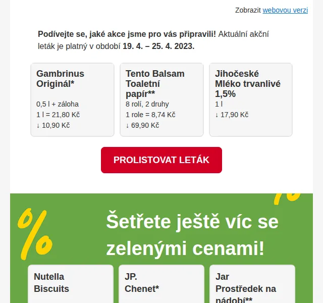 Billa: Slevy až 59 % na toaletní papír a mléko – duben 2023 | Nuslet.cz