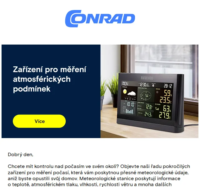 Conrad Electronic: Meteorologické stanice se slevou – červenec 2026 | Nuslet.cz