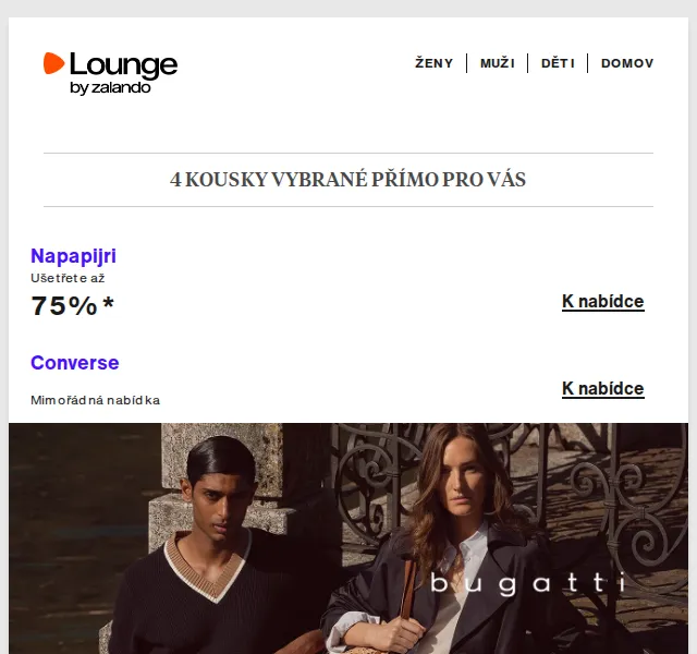 Lounge by Zalando: Napapijri, Converse, bugatti – sleva až 75 % | Nuslet.cz