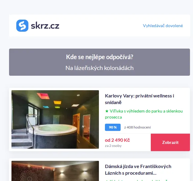 Vánoce na Skrz: Lázeňské pobyty od 2 490 Kč – červenec 2026 | Nuslet.cz