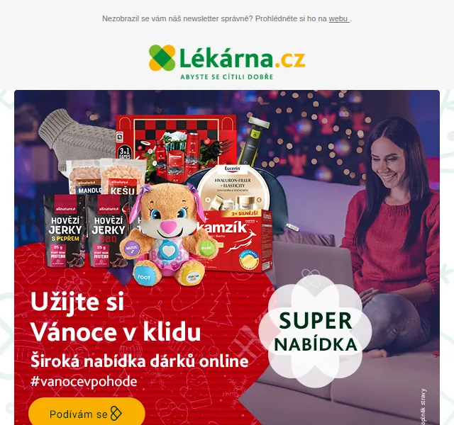 Lékárna.cz: Vánoční dárky – Xiaomi, kolagen, Centrum – červenec 2026 | Nuslet.cz