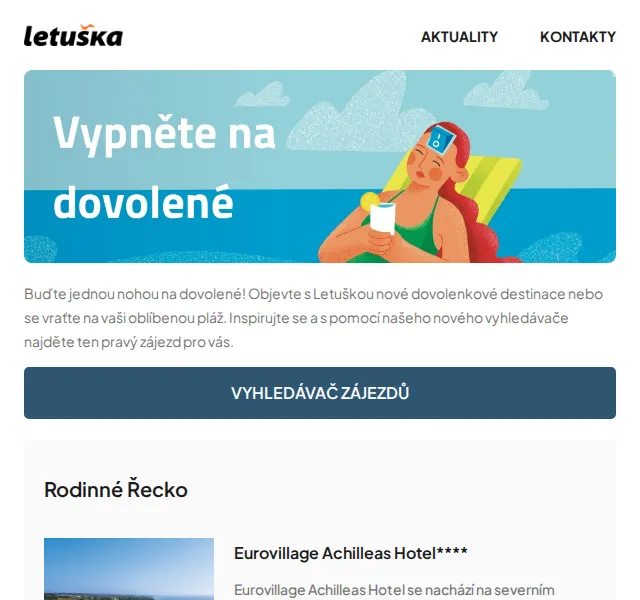 Letuška.cz: Zájezdy Rodinné Řecko, Turecko, Bulharsko – červenec 2026 | Nuslet.cz