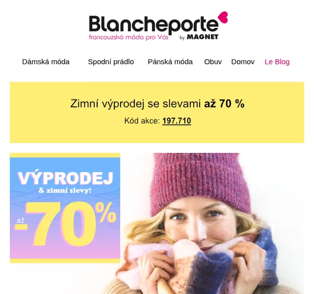 Blancheporte: stylové doplňky a obuv se slevou až 60 % – červenec 2026 | Nuslet.cz
