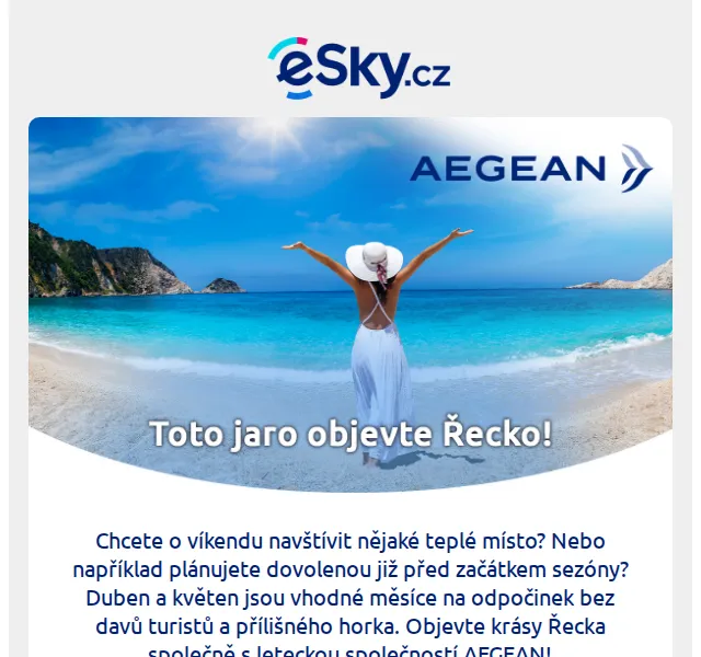 eSky.cz: Lety do Řecka s AEGEAN od 3085 Kč – červen 2026 | Nuslet.cz