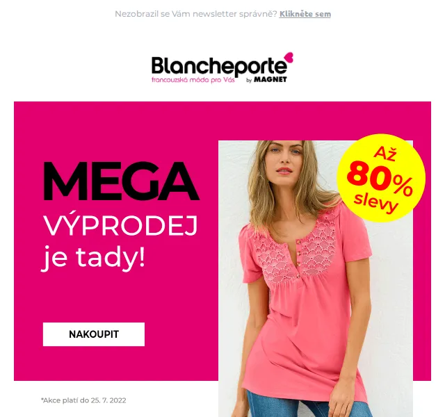 Blancheporte: Výprodej s až 80% slevami – červen 2026 | Nuslet.cz