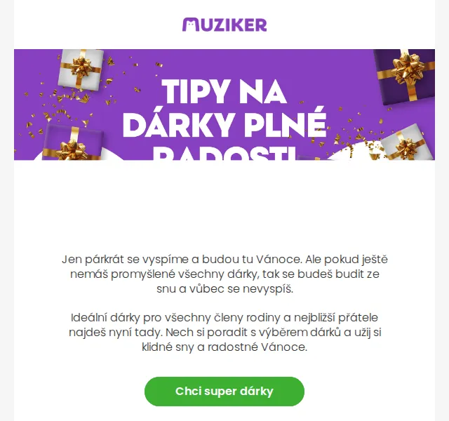 Muziker: Vánoční dárky 2026 – červenec 2026 | Nuslet.cz