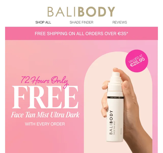 Bali Body: Ultra Dark Face Tan Mist ZDARMA k objednávce – červenec 2026 | Nuslet.cz