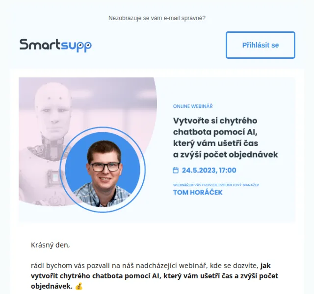 Smartsupp: Webinář o chytrém chatbotovi s AI – červenec 2026 | Nuslet.cz