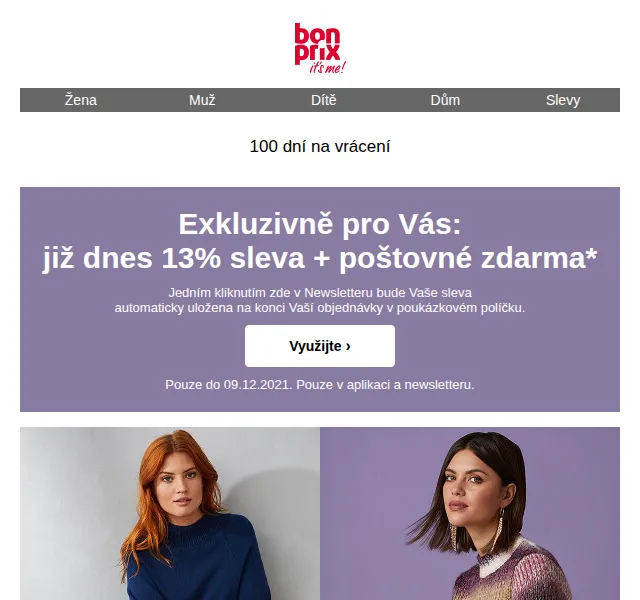 bonprix: 13% sleva + poštovné zdarma – červen 2026 | Nuslet.cz