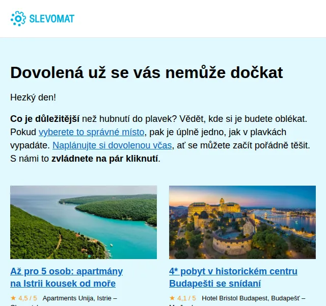 Slevomat: dovolená a zážitky s výraznými slevami – červenec 2026 | Nuslet.cz