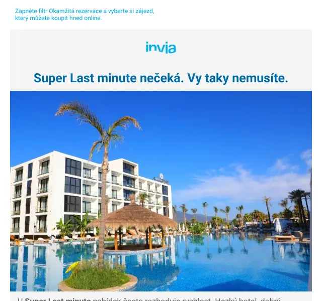 Invia: Last minute slevy na dovolenou – srpen 2026 | Nuslet