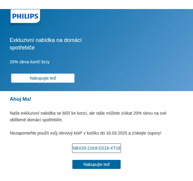 Philips: 20% sleva na domácí spotřebiče – červenec 2026 | Nuslet.cz