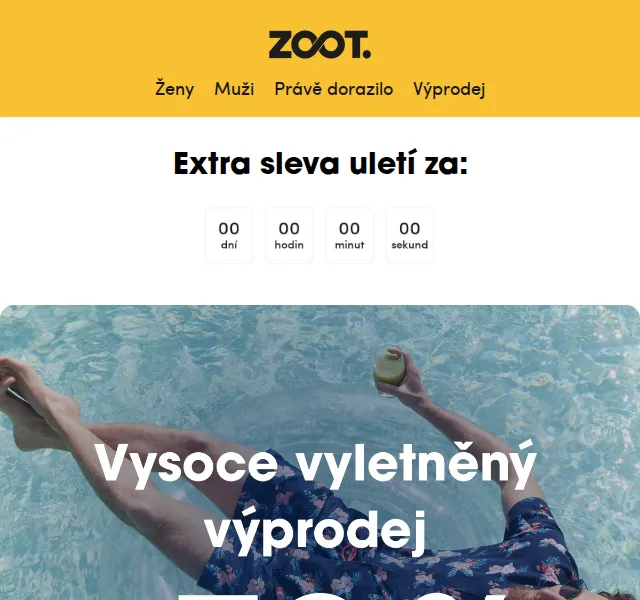ZOOT: Extra 27% sleva na výprodej – červen 2026 | Nuslet.cz