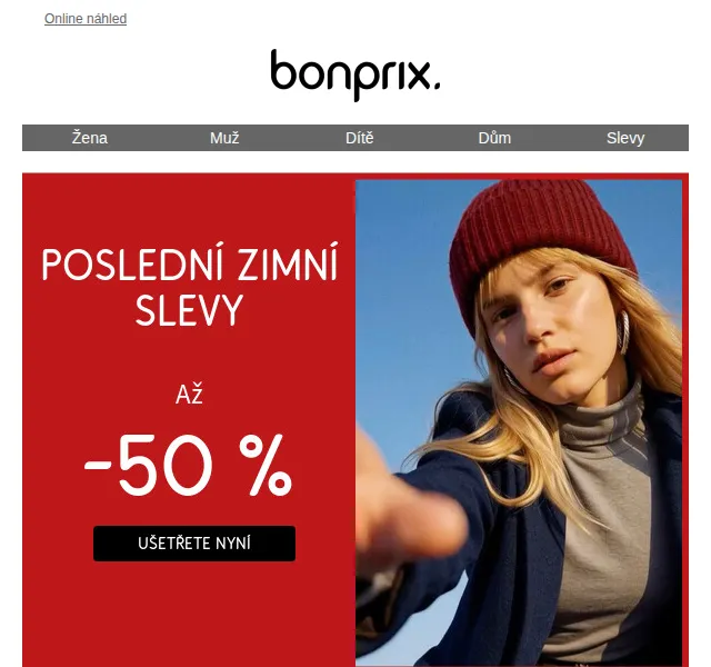 Bonprix: Poslední zimní slevy až -50 % – duben 2026