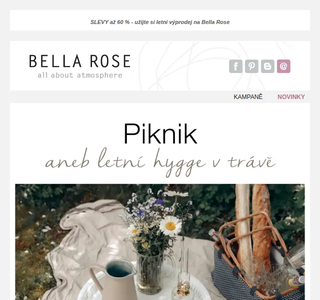 Bella Rose: výprodej piknikové výbavy až 60 % – srpen 2026 | Nuslet.cz
