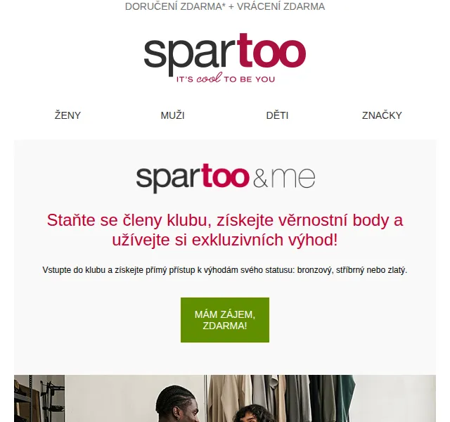 Spartoo.cz: Klub Spartoo&me s dopravou zdarma – červenec 2026 | Nuslet.cz