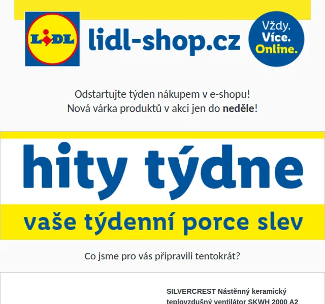 Lidl: Hity týdne slevy až 42 % – leden 2026 | Nuslet.cz