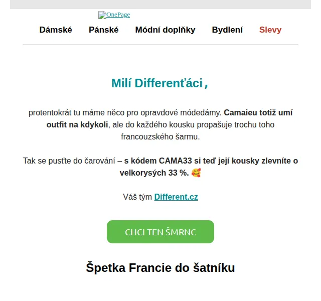 Different: Camaieu 33% sleva – červen 2026 | Nuslet.cz