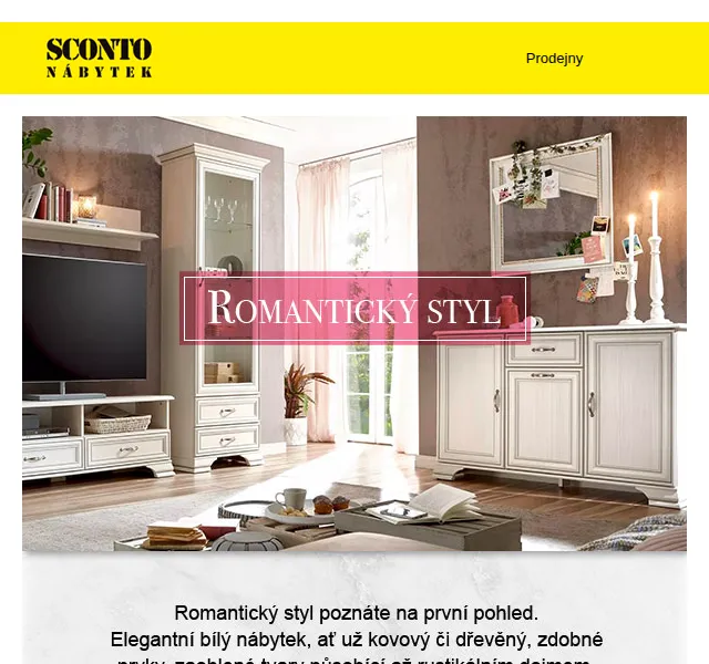 Sconto: Romantický styl nábytku – červenec 2026 | Nuslet.cz