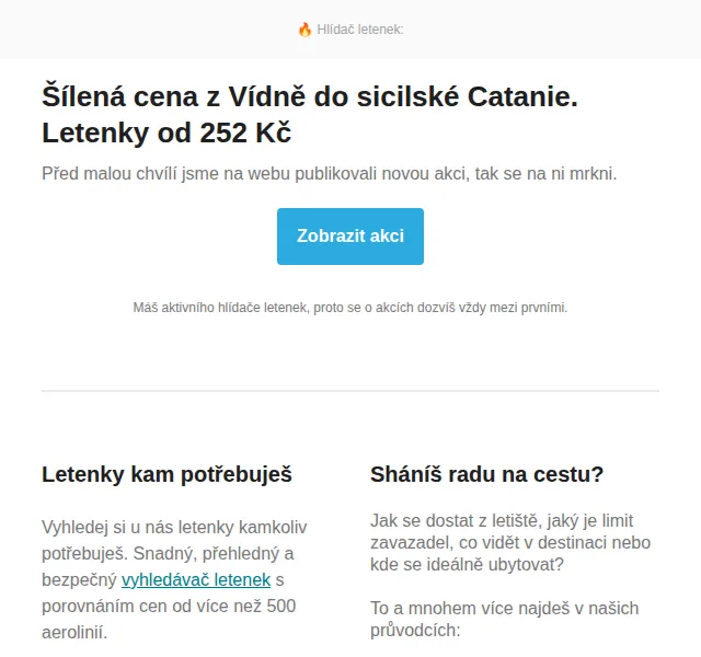 Cestujlevne.com: Letenky Vídeň – Catania od 252 Kč – červen 2026 | Nuslet.cz