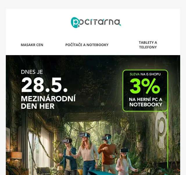 Počítárna: Herní PC a notebooky – sleva 3 % – květen 2026