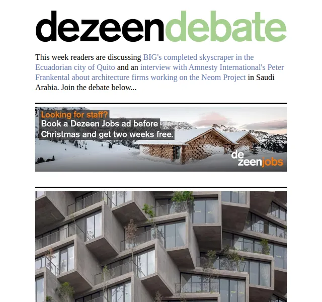 Dezeen Daily: Architektonické projekty a diskuze – červen 2026 | Nuslet.cz