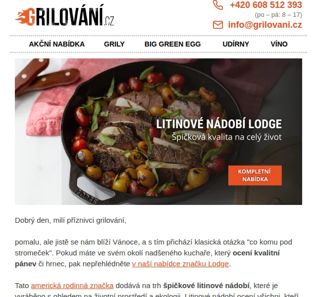 Grilování.cz: Litinové nádobí Lodge – červenec 2026 | Nuslet.cz