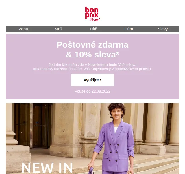 bonprix: poštovné zdarma a 10% sleva – červen 2026 | Nuslet.cz