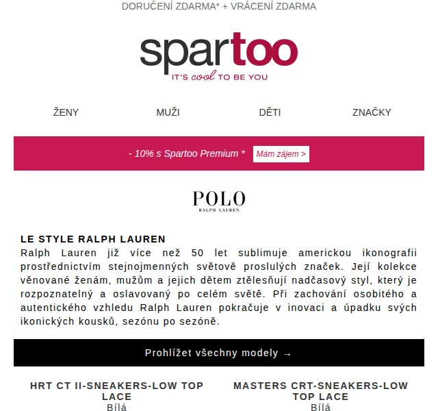 Spartoo.cz: Slevové kódy a doručení zdarma – červenec 2026 | Nuslet.cz