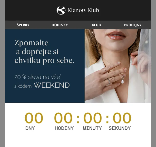Klenoty Aurum: 20% sleva na šperky a hodinky – května 2026